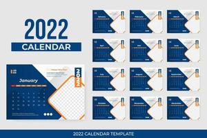 Calendrier de bureau 2022 vecteur