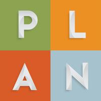 &quot;PLAN&quot; mot de quatre lettres pour sites Web, illustration, vecteur