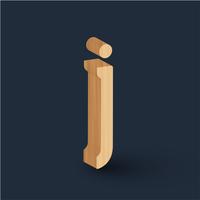 Caractère de bois 3D, vector