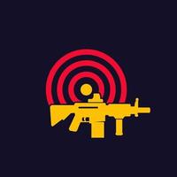 création de logo de cible et de fusil vecteur