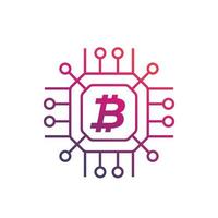 bitcoin, icône de vecteur de crypto-monnaie