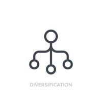icône linéaire de vecteur de diversification