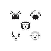 icône animale et modèle de logo de vache icône vectorielle chien ou animal de compagnie vecteur