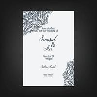 fond orné de mandala or de luxe pour invitation de mariage vecteur