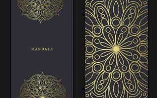 fond orné de mandala or de luxe pour invitation de mariage vecteur