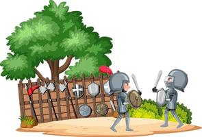 chevalier ancienne armée luttant pour le royaume vecteur