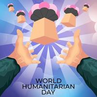 affiche de la journée humanitaire mondiale vecteur
