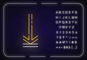 flèche vers le bas, télécharger l'icône de néon vecteur