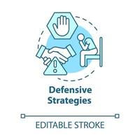 icône de concept de stratégies défensives vecteur