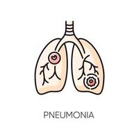 icône de couleur rvb pneumonie vecteur