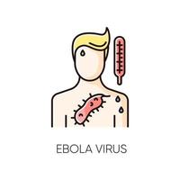 icône de couleur rvb du virus ebola vecteur