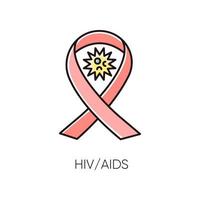 vih, icône de couleur rgb du sida vecteur