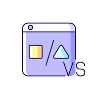 icône de couleur rvb de plates-formes de comparaison vecteur