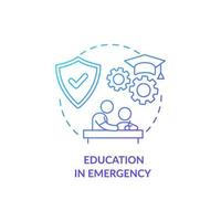 l'éducation en icône de concept d'urgence. vecteur