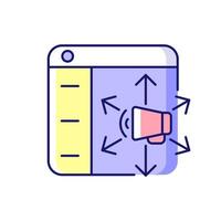 icône de couleur rvb des plates-formes de distribution de contenu vecteur