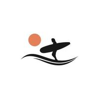 modèle de logo de surf vecteur de conception de sports nautiques