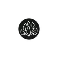 modèle de conception de logo de feuille d'arbre, icône végétalienne. vecteur