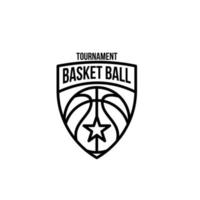 illustration de conception de logo de ligne de basket-ball vecteur