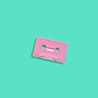 Pastel cassette réaliste rétro sur fond plat, illustration vectorielle vecteur