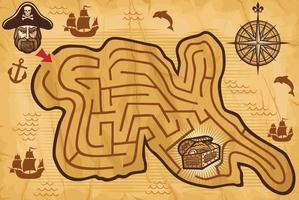 labyrinthe de pirates pour les enfants vecteur