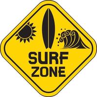 signe de zone de surf vecteur