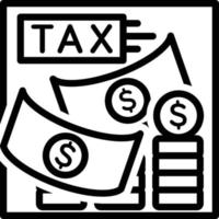 icône de la ligne pour la taxe vecteur