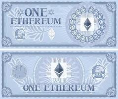 un billet de banque abstrait ethereum vecteur