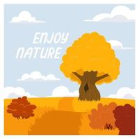 illustration vectorielle d'un beau paysage d'automne, profitez de la nature. vecteur