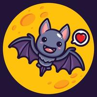 conception de vecteur de mascotte chauve-souris mignon