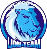 logo de mascotte de l'équipe d'e-sports de l'équipe du lion vecteur