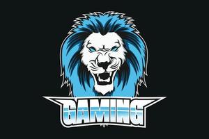 logo de mascotte de l'équipe e-sports de jeu de lion vecteur