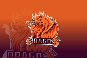 logo dragon e sport vecteur