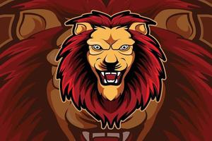 modèle de logo d'équipe e-sports lion en colère vecteur