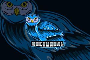 jeu d'esport de mascotte de hibou pour le logo d'équipe de jeu de sport vecteur