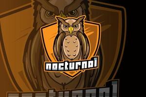 création de logo de mascotte esport et sport chouette vecteur