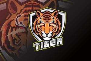 tête de tigre e logo de sport vecteur