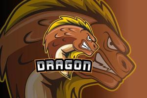 modèle de logo d'équipe d'e-sports dragon vecteur