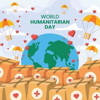 concept de la journée humanitaire mondiale vecteur