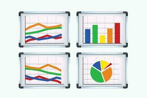 tableau à feuilles ensemble de face vue vecteur