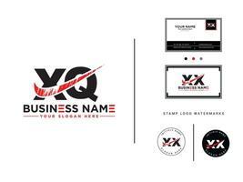 écriture xq logo icône affaires carte, alphabet xq brosse lettre logo pour magasin vecteur
