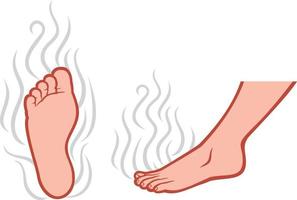 pieds puants malodorants vecteur
