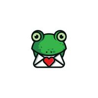 grenouille l'amour messege logo vecteur