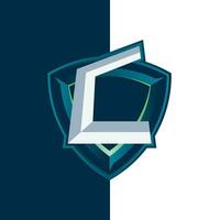 lettre c esports bouclier logo vecteur