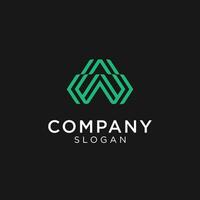 abstrait logo de le lettre une et w combiné dans une Triangle. dans turquoise vert couleur.adapté pour entreprises se concentrer sur qualité et simplicité. modifiable et facile à Douane vecteur