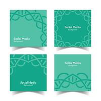 Facile et moderne turquoise bleu ornemental modèle carré plat social médias Contexte vecteur