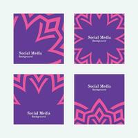 moderne plat et élégant violet rose social médias carré Contexte modèle vecteur