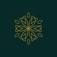 abstrait Jaune et foncé vert floral mandala logo. adapté pour élégant et luxe ornemental symbole vecteur