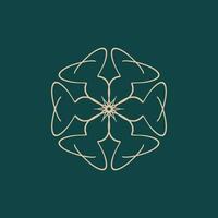 abstrait brillant marron et foncé vert floral mandala logo. adapté pour élégant et luxe ornemental symbole vecteur