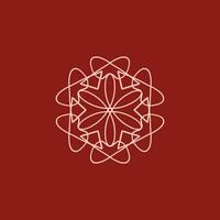 abstrait rose et bordeaux floral mandala logo. adapté pour élégant et luxe ornemental symbole vecteur