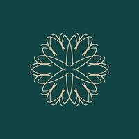 abstrait brillant marron et foncé vert floral mandala logo. adapté pour élégant et luxe ornemental symbole vecteur